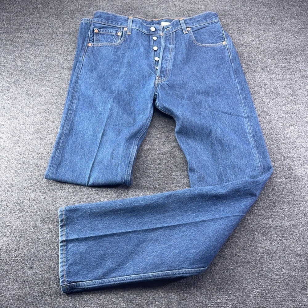 Levis 501 Original Fit‎ Y2K Jeans Mens 34x36 Blue Button Fly Straight Leg 0402